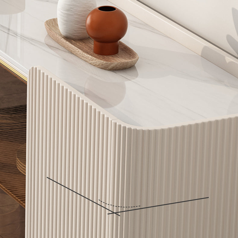 Glam Style Buffet Stand Stone Credenza with Cabinets and Drawers Clearhalo 'buffet_sideboard' 'Buffets & Sideboards' 'furn' 'furn_buffet_sideboard' 'Furniture' 'Kitchen & Dining Furniture' 7043093