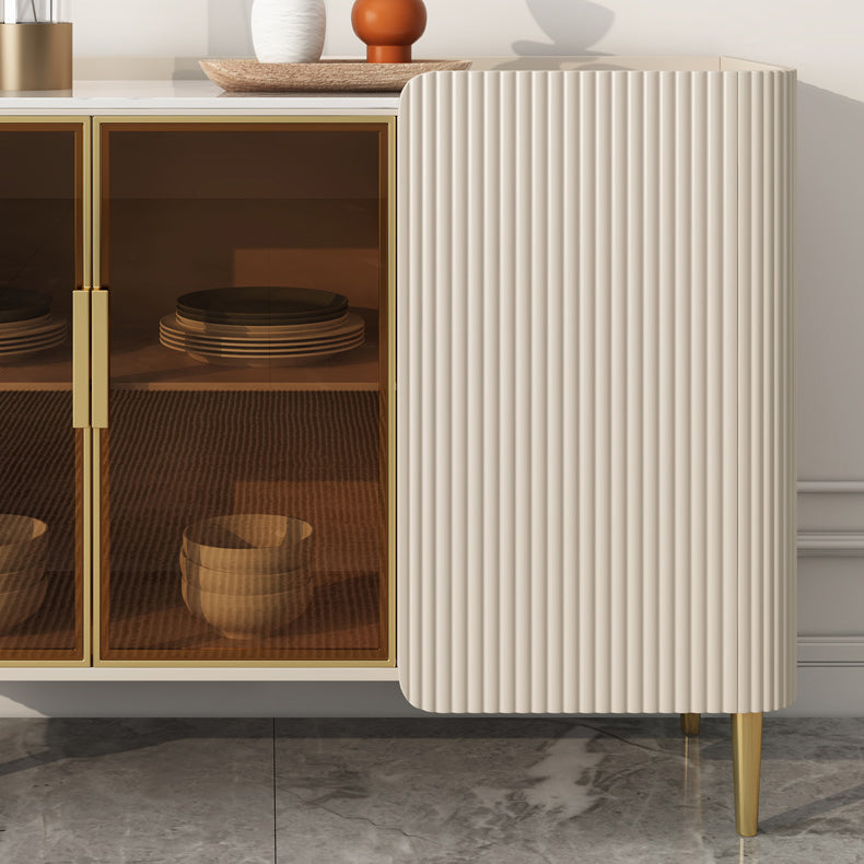 Glam Style Buffet Stand Stone Credenza with Cabinets and Drawers Clearhalo 'buffet_sideboard' 'Buffets & Sideboards' 'furn' 'furn_buffet_sideboard' 'Furniture' 'Kitchen & Dining Furniture' 7043096