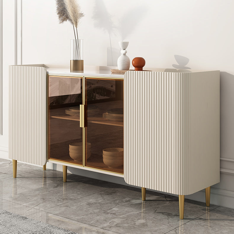 Glam Style Buffet Stand Stone Credenza with Cabinets and Drawers Clearhalo 'buffet_sideboard' 'Buffets & Sideboards' 'furn' 'furn_buffet_sideboard' 'Furniture' 'Kitchen & Dining Furniture' 7043100