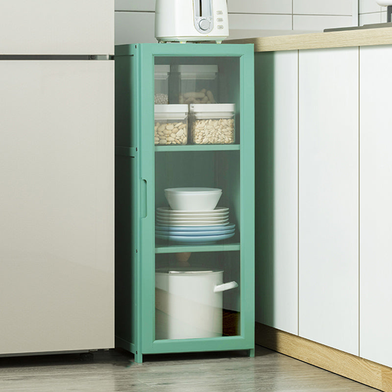 Green Dining Server with Adjustable Shelves Bamboo Buffet Server 11.8"L x 11.8"W x 30.7"H Clearhalo 'buffet_sideboard' 'Buffets & Sideboards' 'furn' 'furn_buffet_sideboard' 'Furniture' 'Kitchen & Dining Furniture' 7043172