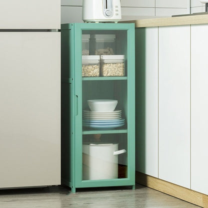 Green Dining Server with Adjustable Shelves Bamboo Buffet Server 11.8"L x 11.8"W x 30.7"H Clearhalo 'buffet_sideboard' 'Buffets & Sideboards' 'furn' 'furn_buffet_sideboard' 'Furniture' 'Kitchen & Dining Furniture' 7043172