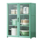 Green Dining Server with Adjustable Shelves Bamboo Buffet Server 23.6"L x 11.8"W x 30.7"H Clearhalo 'buffet_sideboard' 'Buffets & Sideboards' 'furn' 'furn_buffet_sideboard' 'Furniture' 'Kitchen & Dining Furniture' 7043181