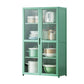 Green Dining Server with Adjustable Shelves Bamboo Buffet Server 23.6"L x 11.8"W x 39.4"H Clearhalo 'buffet_sideboard' 'Buffets & Sideboards' 'furn' 'furn_buffet_sideboard' 'Furniture' 'Kitchen & Dining Furniture' 7043183
