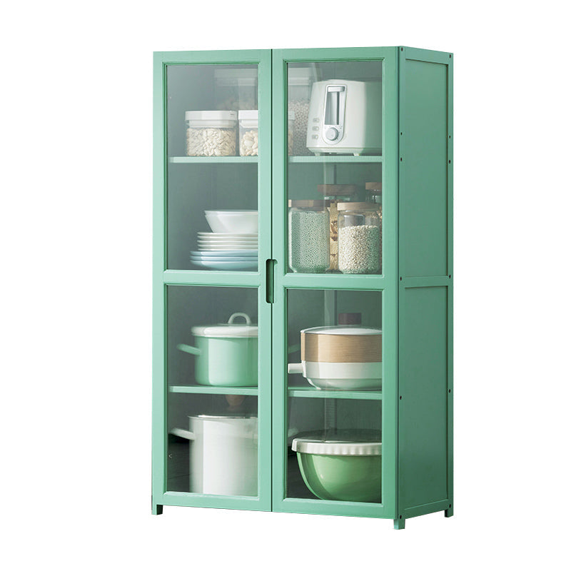 Green Dining Server with Adjustable Shelves Bamboo Buffet Server 23.6"L x 11.8"W x 39.4"H Clearhalo 'buffet_sideboard' 'Buffets & Sideboards' 'furn' 'furn_buffet_sideboard' 'Furniture' 'Kitchen & Dining Furniture' 7043183