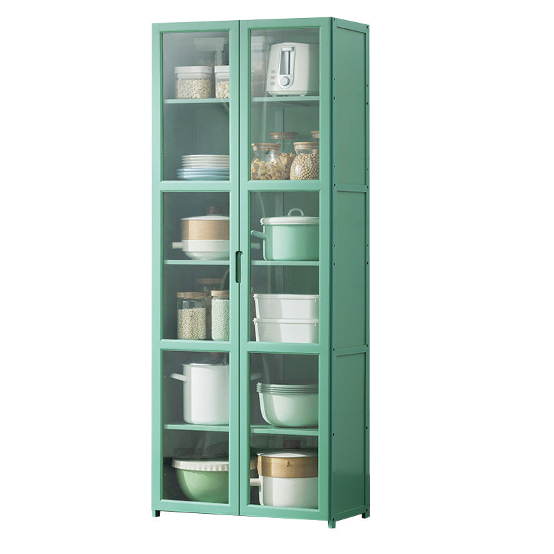 Green Dining Server with Adjustable Shelves Bamboo Buffet Server 23.6"L x 11.8"W x 59.1"H Clearhalo 'buffet_sideboard' 'Buffets & Sideboards' 'furn' 'furn_buffet_sideboard' 'Furniture' 'Kitchen & Dining Furniture' 7043185