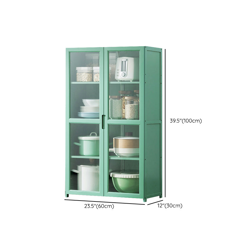 Green Dining Server with Adjustable Shelves Bamboo Buffet Server Clearhalo 'buffet_sideboard' 'Buffets & Sideboards' 'furn' 'furn_buffet_sideboard' 'Furniture' 'Kitchen & Dining Furniture' 7043187