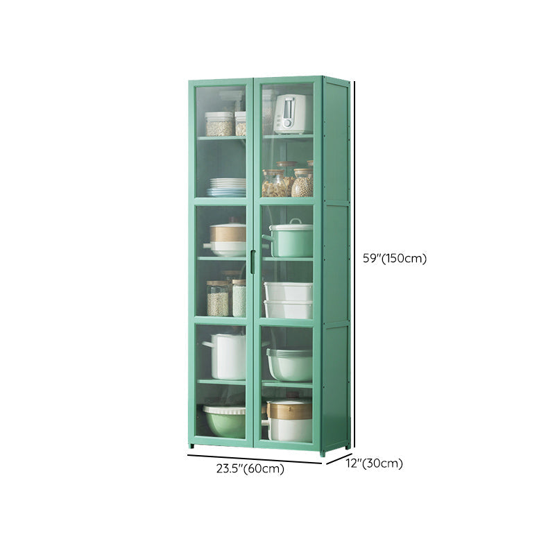 Green Dining Server with Adjustable Shelves Bamboo Buffet Server Clearhalo 'buffet_sideboard' 'Buffets & Sideboards' 'furn' 'furn_buffet_sideboard' 'Furniture' 'Kitchen & Dining Furniture' 7043189