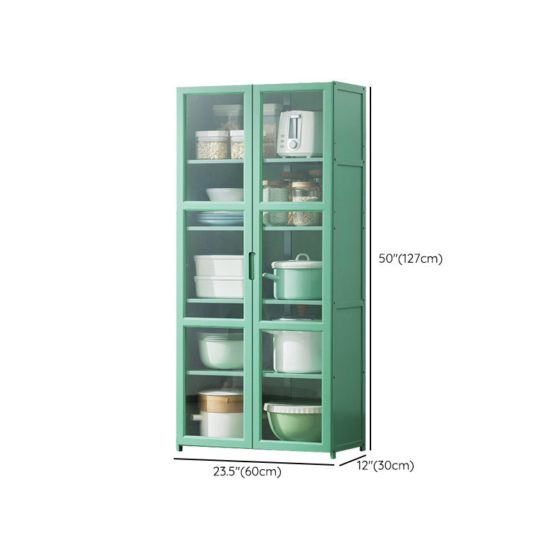 Green Dining Server with Adjustable Shelves Bamboo Buffet Server Clearhalo 'buffet_sideboard' 'Buffets & Sideboards' 'furn' 'furn_buffet_sideboard' 'Furniture' 'Kitchen & Dining Furniture' 7043192