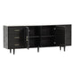 Black Buffet Server with Drawers Pine Solid Wood Dining Server Clearhalo 'buffet_sideboard' 'Buffets & Sideboards' 'furn' 'furn_buffet_sideboard' 'Furniture' 'Kitchen & Dining Furniture' 7043204