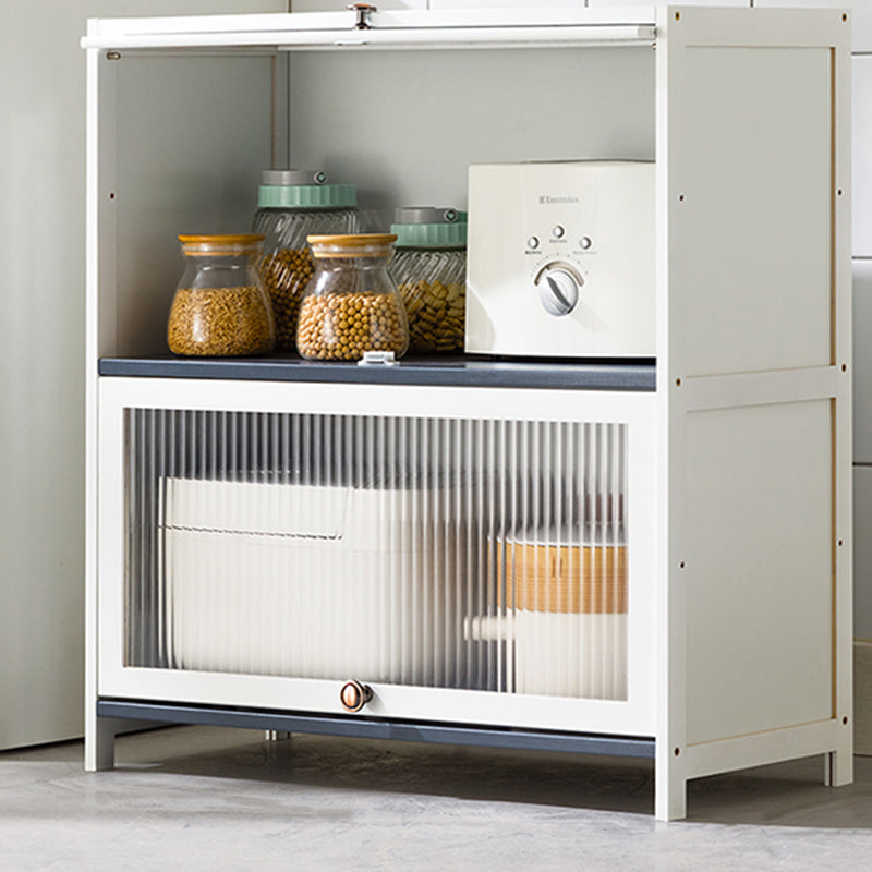 Server buffet di bambù bianco con porte di vetro moderno server da pranzo moderno