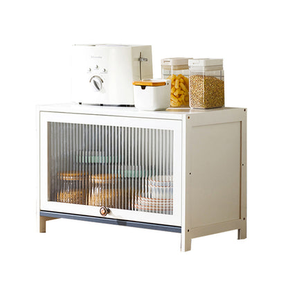 Server buffet di bambù bianco con porte di vetro moderno server da pranzo moderno