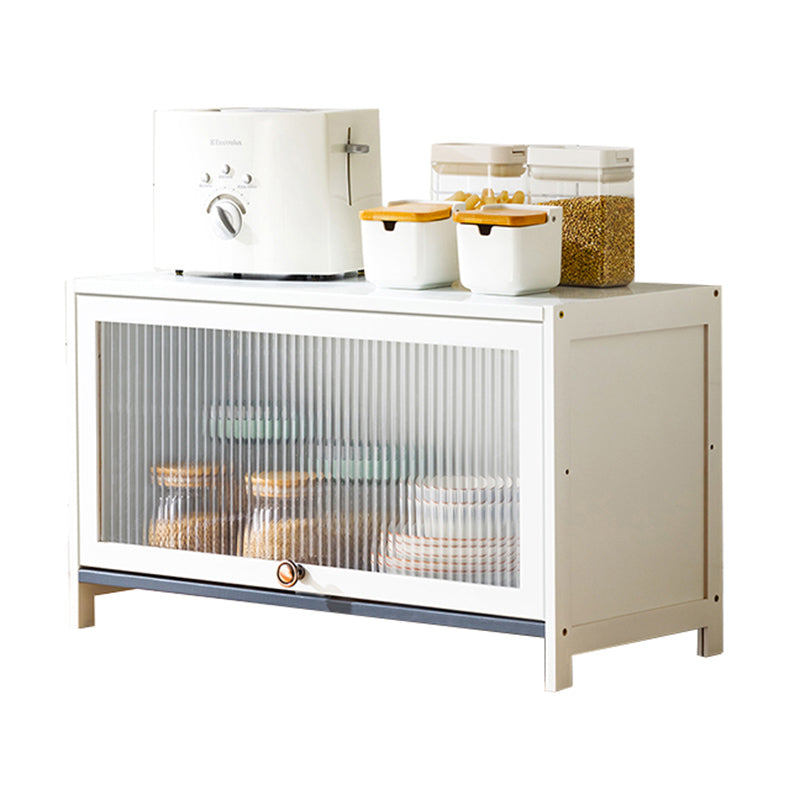 Server buffet di bambù bianco con porte di vetro moderno server da pranzo moderno