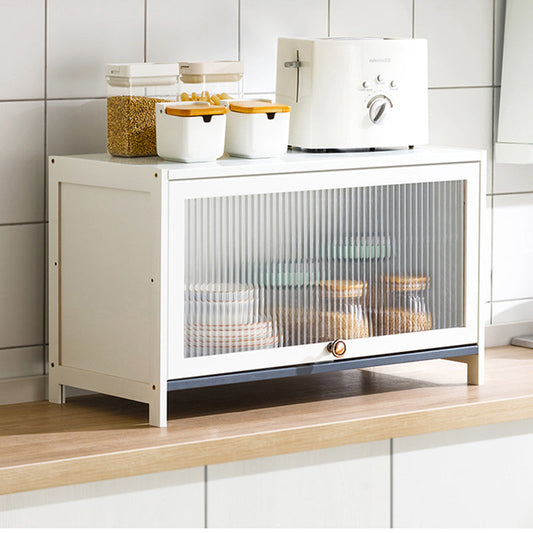 Server buffet di bambù bianco con porte di vetro moderno server da pranzo moderno