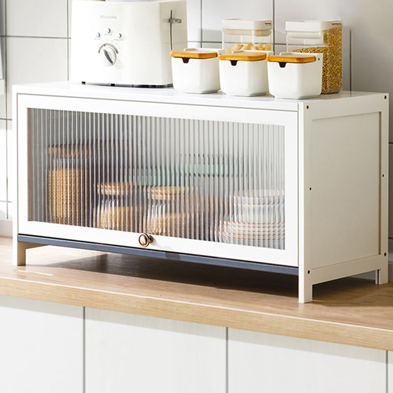Server buffet di bambù bianco con porte di vetro moderno server da pranzo moderno
