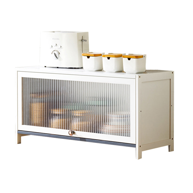 Server buffet di bambù bianco con porte di vetro moderno server da pranzo moderno