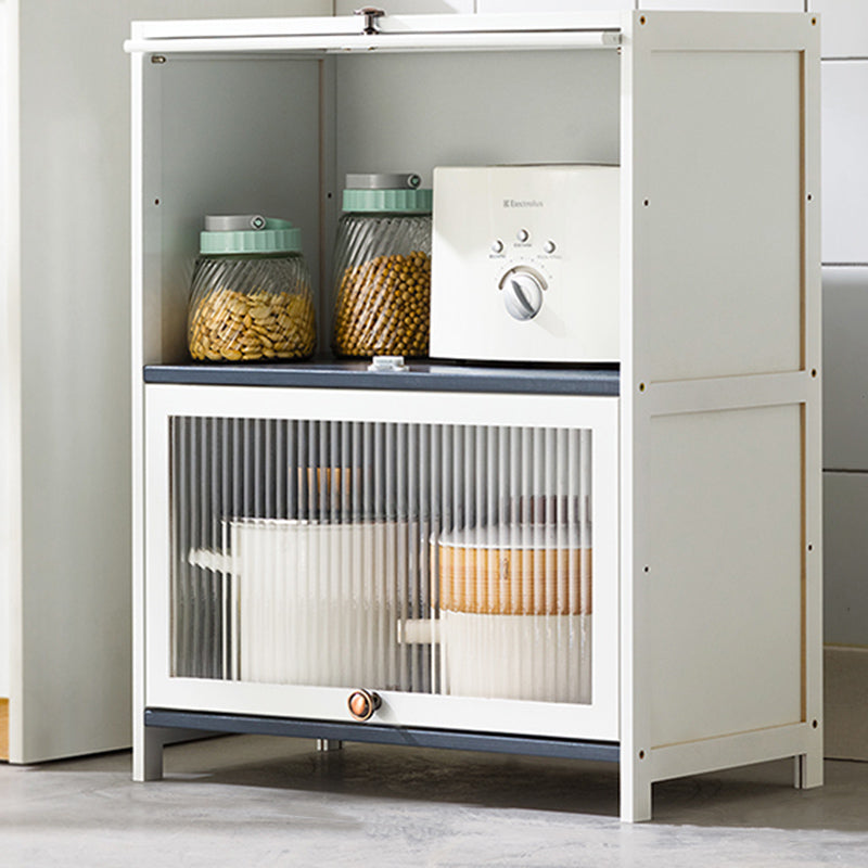 Server buffet di bambù bianco con porte di vetro moderno server da pranzo moderno