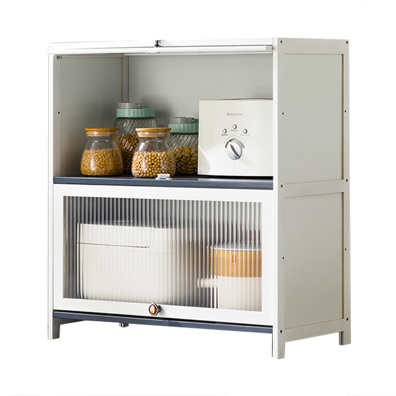 Server buffet di bambù bianco con porte di vetro moderno server da pranzo moderno