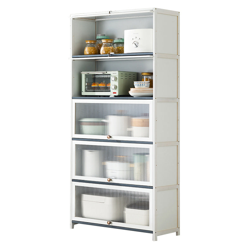Server buffet di bambù bianco con porte di vetro moderno server da pranzo moderno