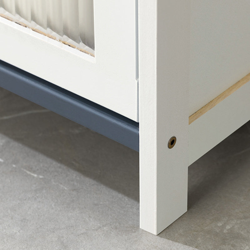 Server buffet di bambù bianco con porte di vetro moderno server da pranzo moderno