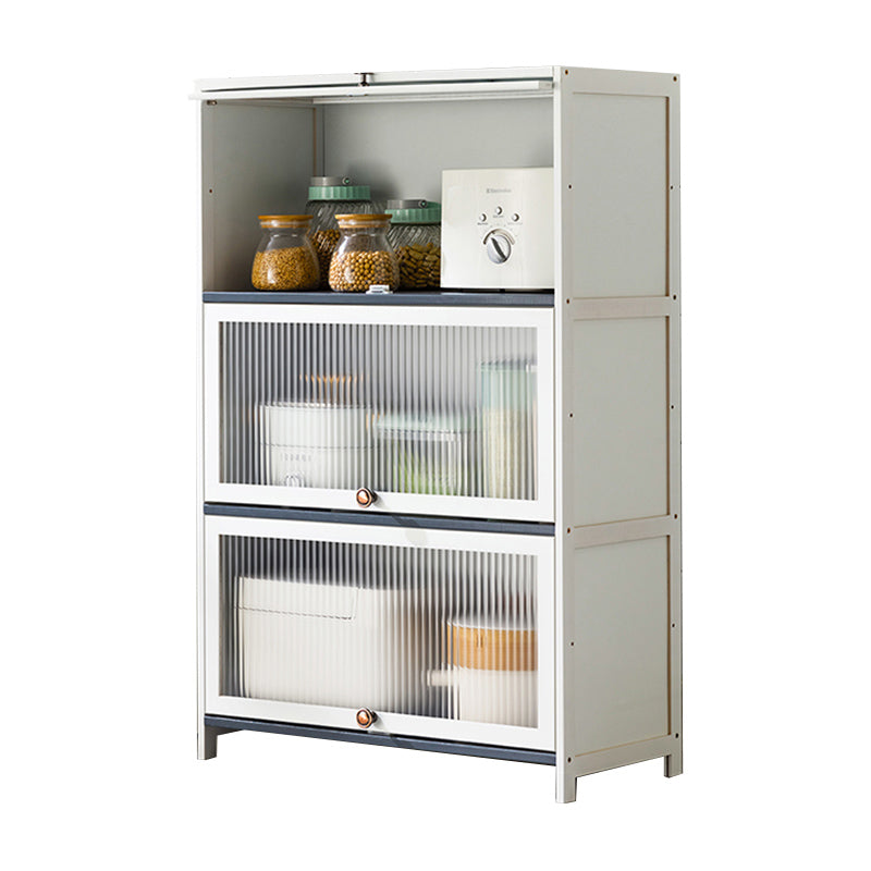 Server buffet di bambù bianco con porte di vetro moderno server da pranzo moderno