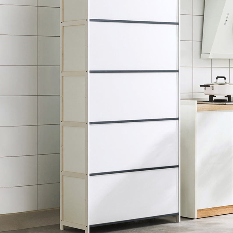 Server buffet di bambù bianco con porte di vetro moderno server da pranzo moderno