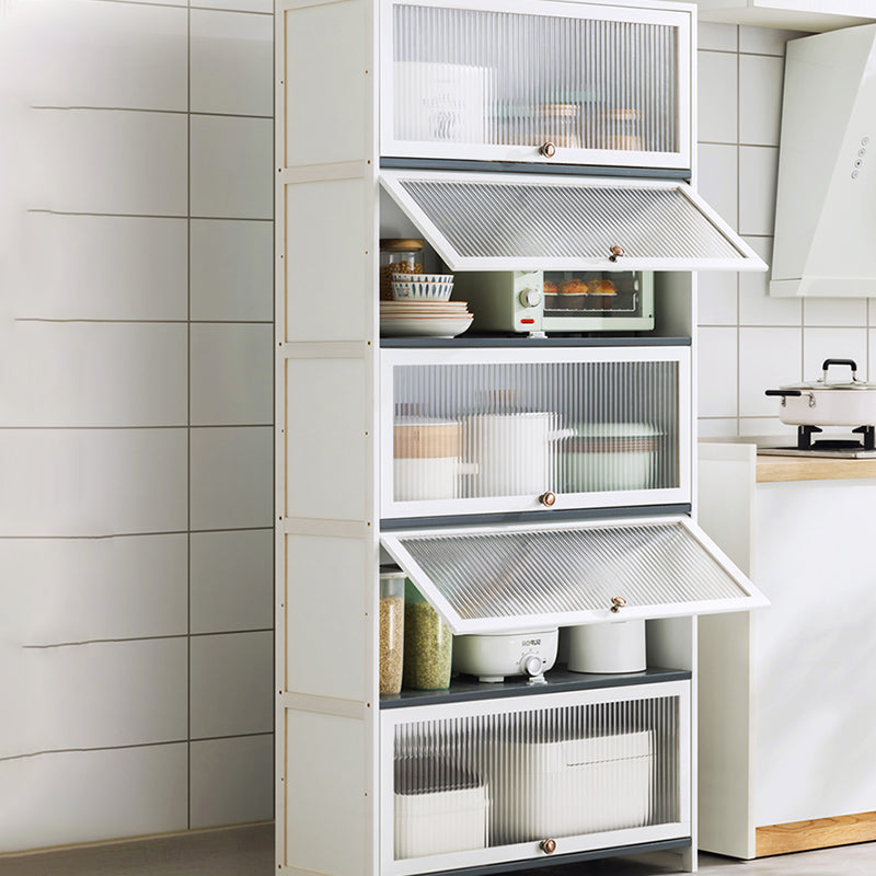 Server buffet di bambù bianco con porte di vetro moderno server da pranzo moderno