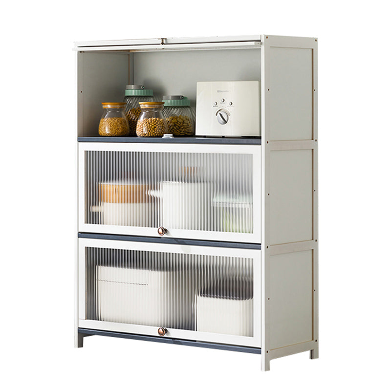 Server buffet di bambù bianco con porte di vetro moderno server da pranzo moderno