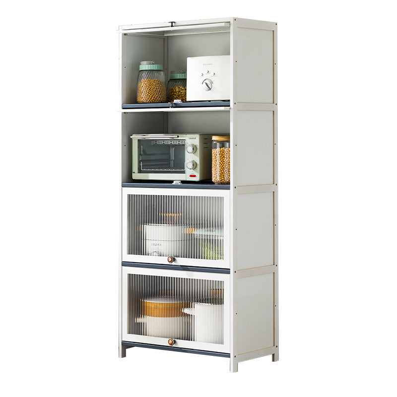 Server buffet di bambù bianco con porte di vetro moderno server da pranzo moderno