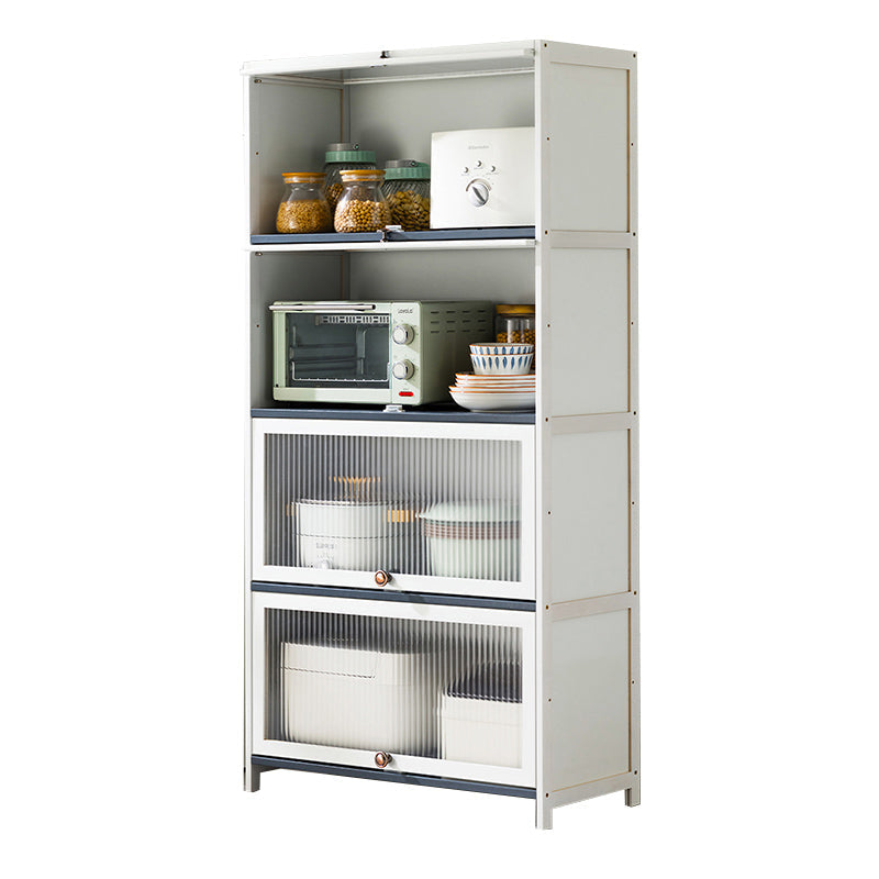 Server buffet di bambù bianco con porte di vetro moderno server da pranzo moderno