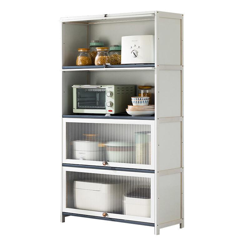 Server buffet di bambù bianco con porte di vetro moderno server da pranzo moderno