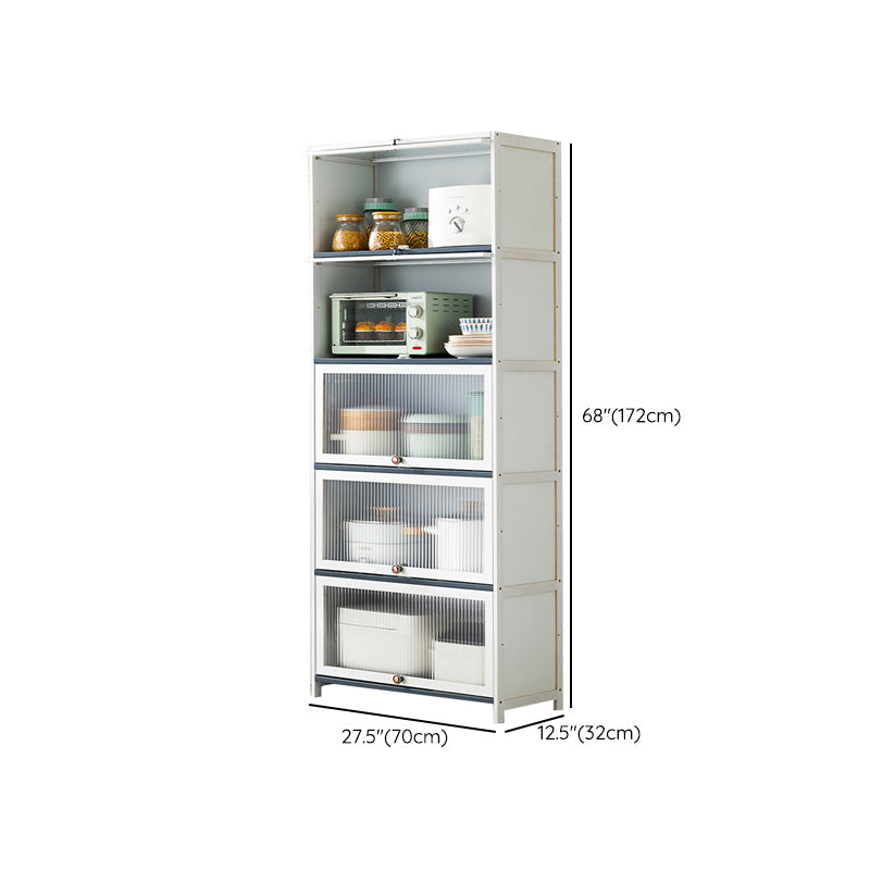 Server buffet di bambù bianco con porte di vetro moderno server da pranzo moderno