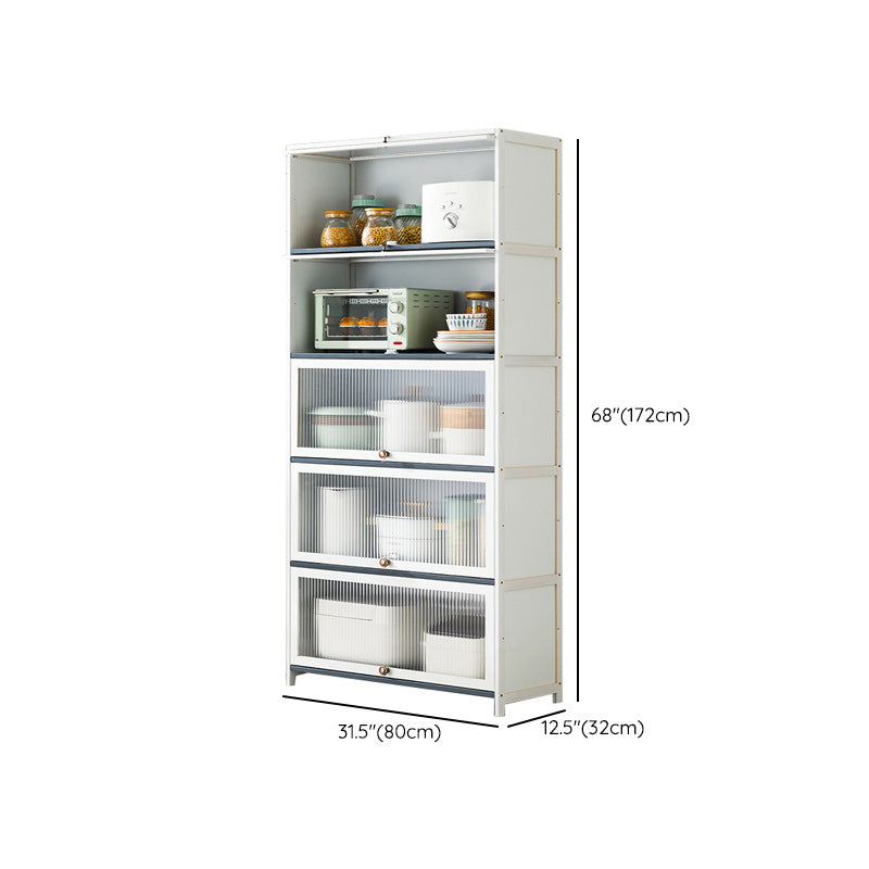Server buffet di bambù bianco con porte di vetro moderno server da pranzo moderno