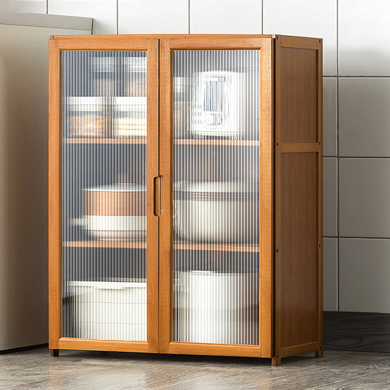 Bamboo Dining Server Contemporary Brown Sideboard Cabinet with Cabinets Clearhalo 'buffet_sideboard' 'Buffets & Sideboards' 'furn' 'furn_buffet_sideboard' 'Furniture' 'Kitchen & Dining Furniture' 7043284