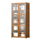 Bamboo Dining Server Contemporary Brown Sideboard Cabinet with Cabinets 23.6"L x 11.8"W x 50"H Clearhalo 'buffet_sideboard' 'Buffets & Sideboards' 'furn' 'furn_buffet_sideboard' 'Furniture' 'Kitchen & Dining Furniture' 7043298