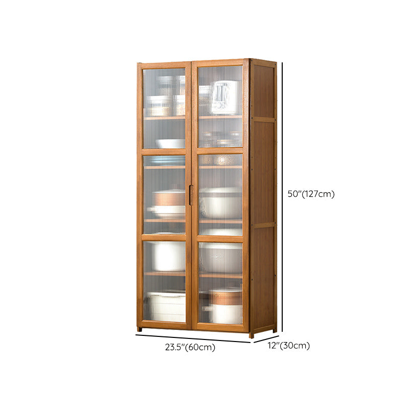 Bamboo Dining Server Contemporary Brown Sideboard Cabinet with Cabinets Clearhalo 'buffet_sideboard' 'Buffets & Sideboards' 'furn' 'furn_buffet_sideboard' 'Furniture' 'Kitchen & Dining Furniture' 7043308