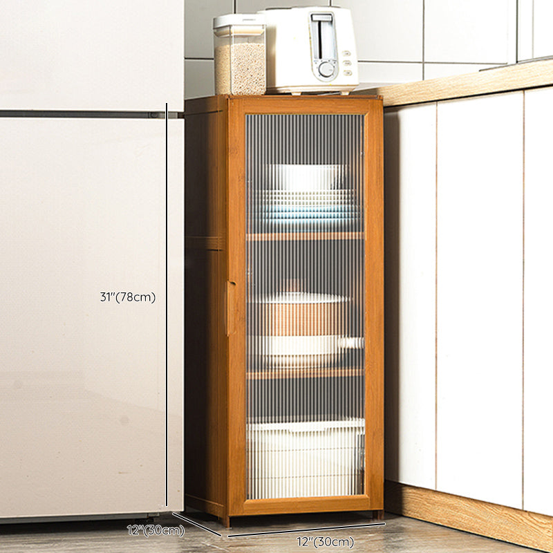 Bamboo Dining Server Contemporary Brown Sideboard Cabinet with Cabinets Clearhalo 'buffet_sideboard' 'Buffets & Sideboards' 'furn' 'furn_buffet_sideboard' 'Furniture' 'Kitchen & Dining Furniture' 7043310