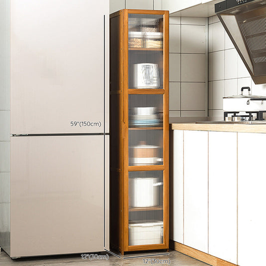 Bamboo Dining Server Contemporary Brown Sideboard Cabinet with Cabinets Clearhalo 'buffet_sideboard' 'Buffets & Sideboards' 'furn' 'furn_buffet_sideboard' 'Furniture' 'Kitchen & Dining Furniture' 7043311