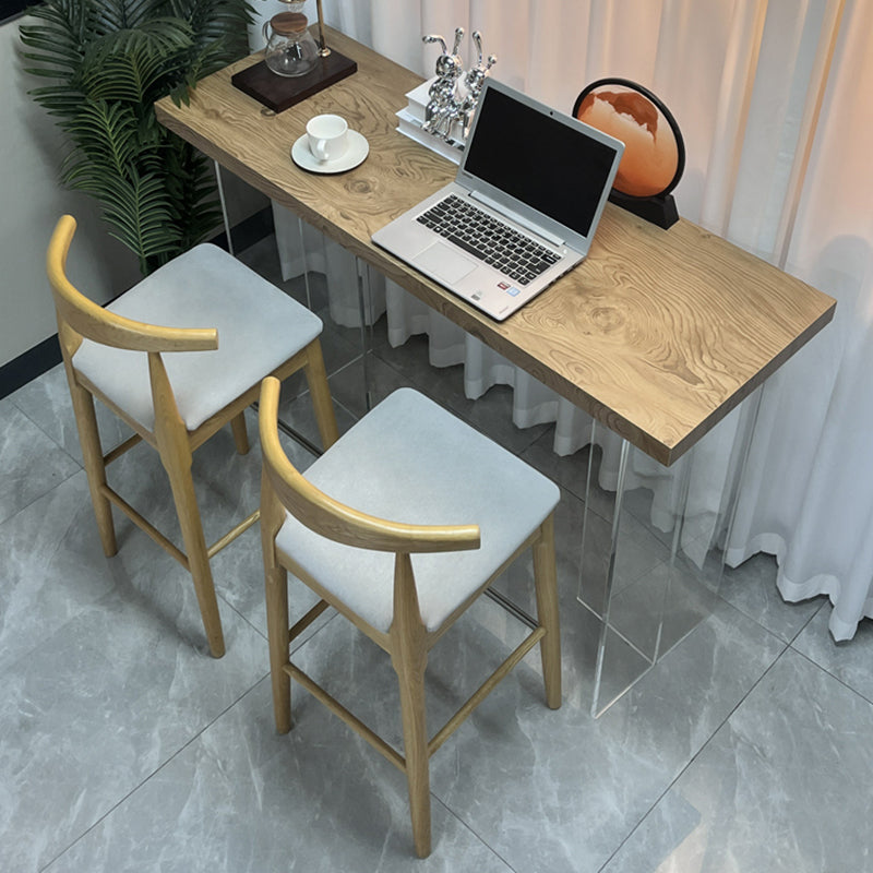 Rectangle Counter Height Pub Set 1/2/3 Pcs Modern Bar Table and Solid Wood Stools Clearhalo 'Bar Furniture' 'furn' 'furn_home_bar_bar_sets' 'Furniture' 'Home Bars & Bar Sets' 'home_bar_bar_sets' 'Kitchen & Dining Furniture' 7043576