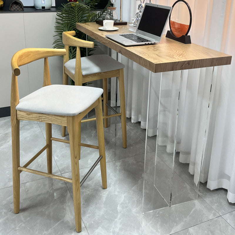Rectangle Counter Height Pub Set 1/2/3 Pcs Modern Bar Table and Solid Wood Stools Clearhalo 'Bar Furniture' 'furn' 'furn_home_bar_bar_sets' 'Furniture' 'Home Bars & Bar Sets' 'home_bar_bar_sets' 'Kitchen & Dining Furniture' 7043577