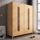 Modern Style Wardrobe Cabinet Wood Clothes Rail Wardrobe Armoire with Shelves