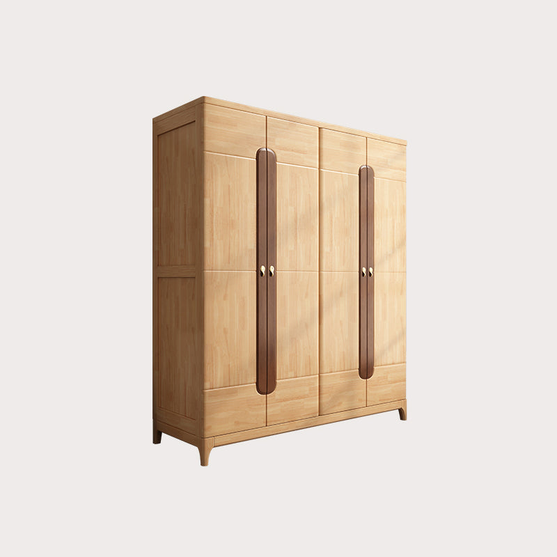 Modern Style Wardrobe Cabinet Wood Clothes Rail Wardrobe Armoire with Shelves