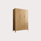 Modern Style Wardrobe Cabinet Wood Clothes Rail Wardrobe Armoire with Shelves