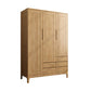 Modern Style Wardrobe Cabinet Wood Clothes Rail Wardrobe Armoire with Shelves
