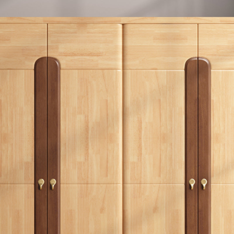 Modern Style Wardrobe Cabinet Wood Clothes Rail Wardrobe Armoire with Shelves