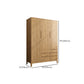Modern Style Wardrobe Cabinet Wood Clothes Rail Wardrobe Armoire with Shelves