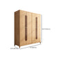 Modern Style Wardrobe Cabinet Wood Clothes Rail Wardrobe Armoire with Shelves