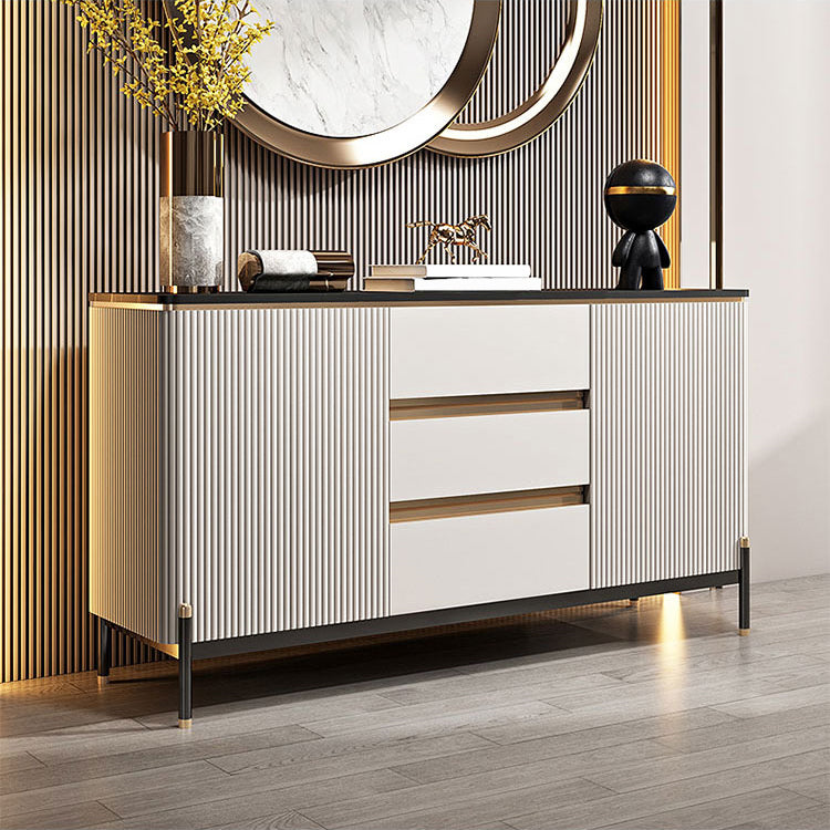 Glam Style Credenza Stone Buffet Stand with Cabinets and Drawers Clearhalo 'buffet_sideboard' 'Buffets & Sideboards' 'furn' 'furn_buffet_sideboard' 'Furniture' 'Kitchen & Dining Furniture' 7046151
