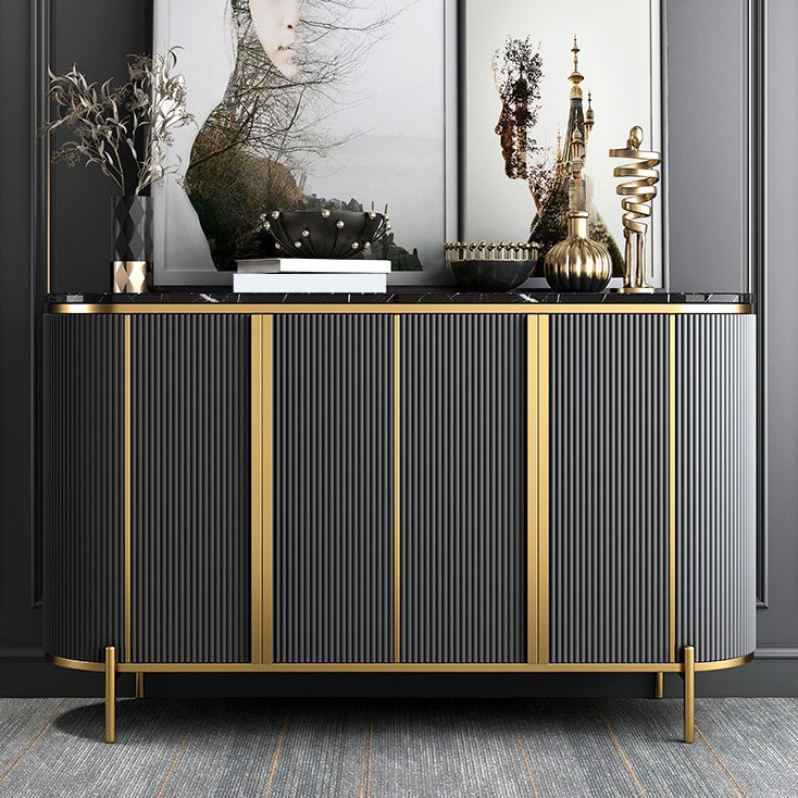 Glam Style Credenza Stone Buffet Stand with Cabinets and Drawers Clearhalo 'buffet_sideboard' 'Buffets & Sideboards' 'furn' 'furn_buffet_sideboard' 'Furniture' 'Kitchen & Dining Furniture' 7046154