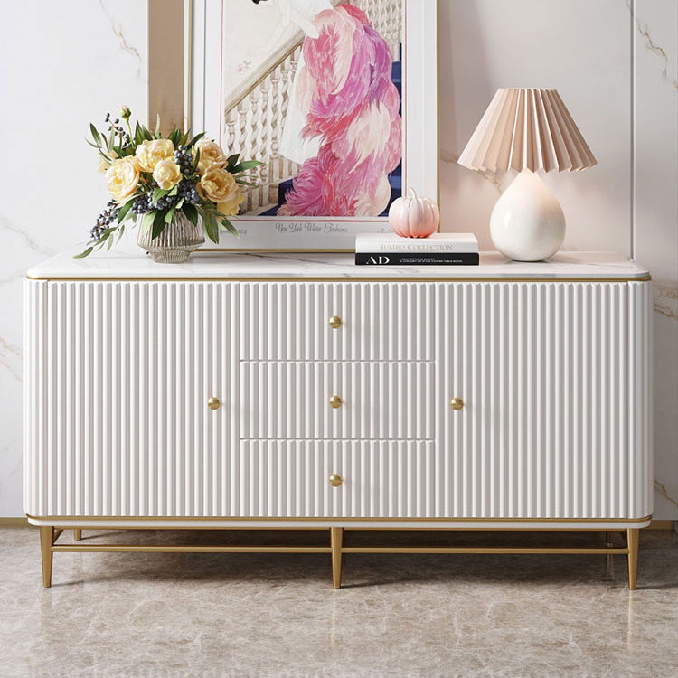 Glam Style Credenza Stone Buffet Stand with Cabinets and Drawers Clearhalo 'buffet_sideboard' 'Buffets & Sideboards' 'furn' 'furn_buffet_sideboard' 'Furniture' 'Kitchen & Dining Furniture' 7046170