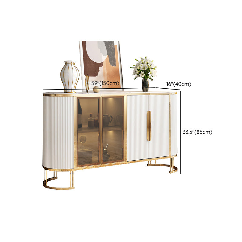Glam Style Credenza Stone Buffet Stand with Cabinets and Drawers Clearhalo 'buffet_sideboard' 'Buffets & Sideboards' 'furn' 'furn_buffet_sideboard' 'Furniture' 'Kitchen & Dining Furniture' 7046181